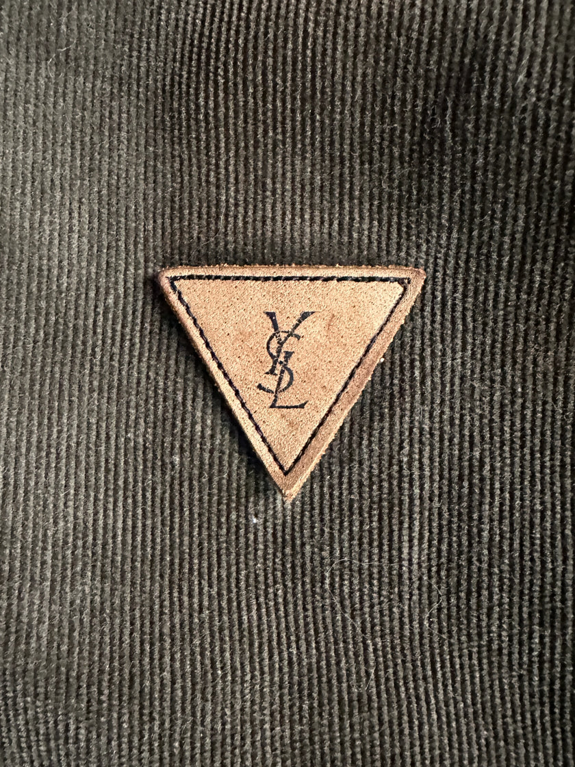 YVES SAINT LAURENT - 1980s CORDUROY JACKET WITH CONTRASTING SLEEVE