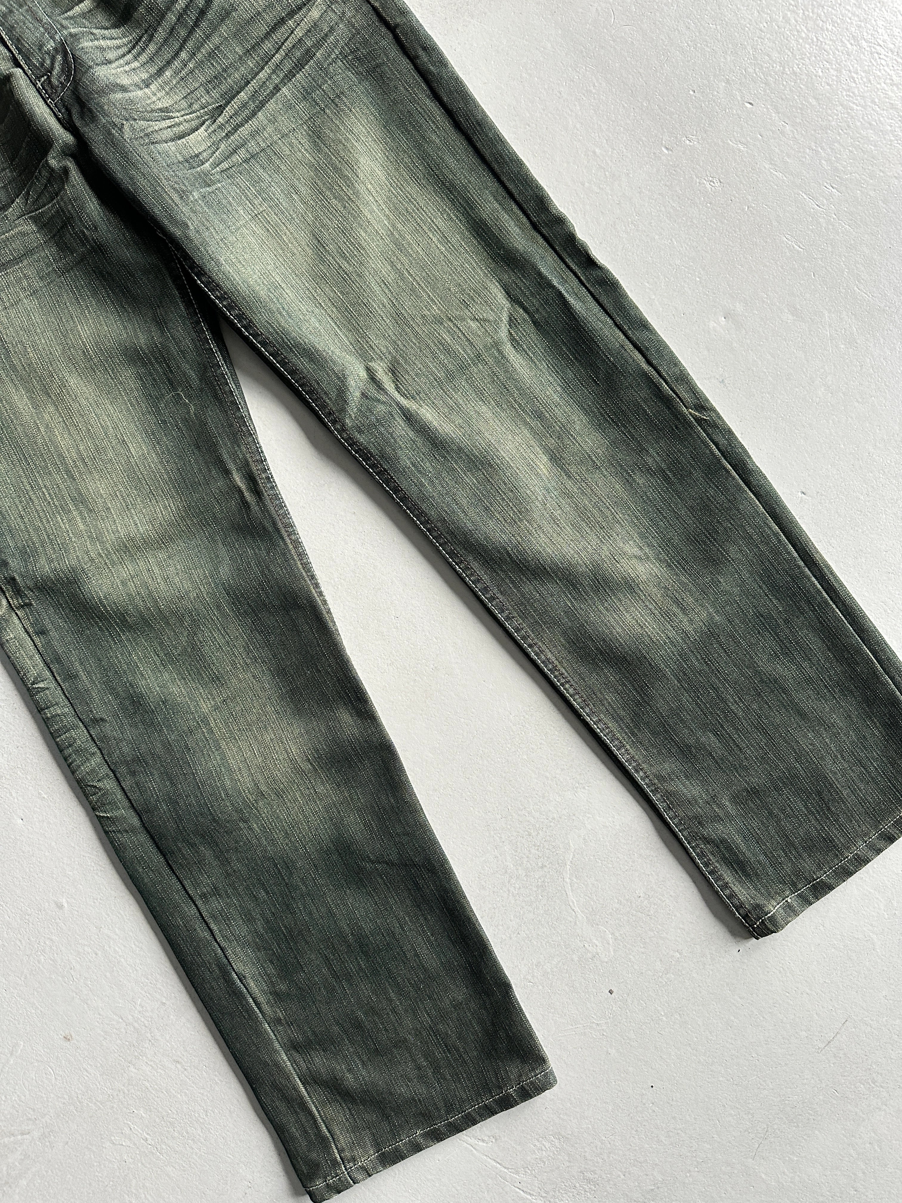 2000s FADED GREEN STRAIGHT FIT JEANS