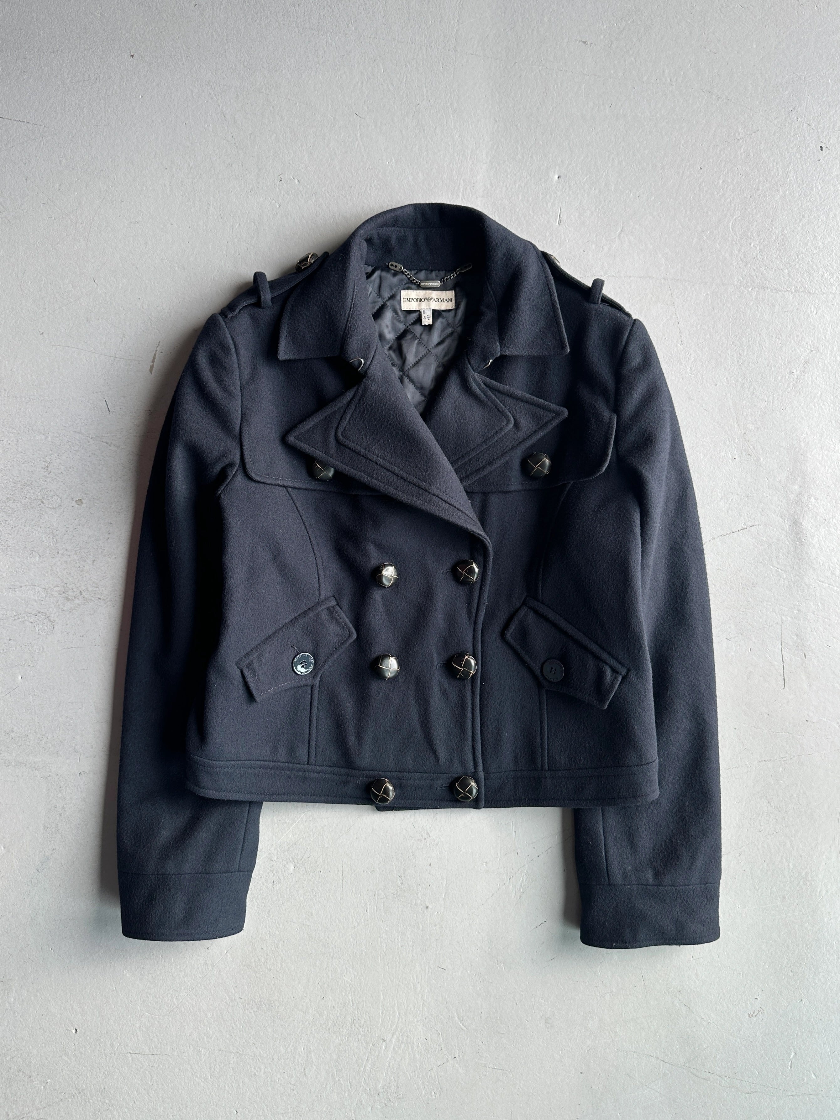 EMPORIO ARMANI - F/W 2006 DOUBLE BREASTED CROP FIT MILITARY JACKET