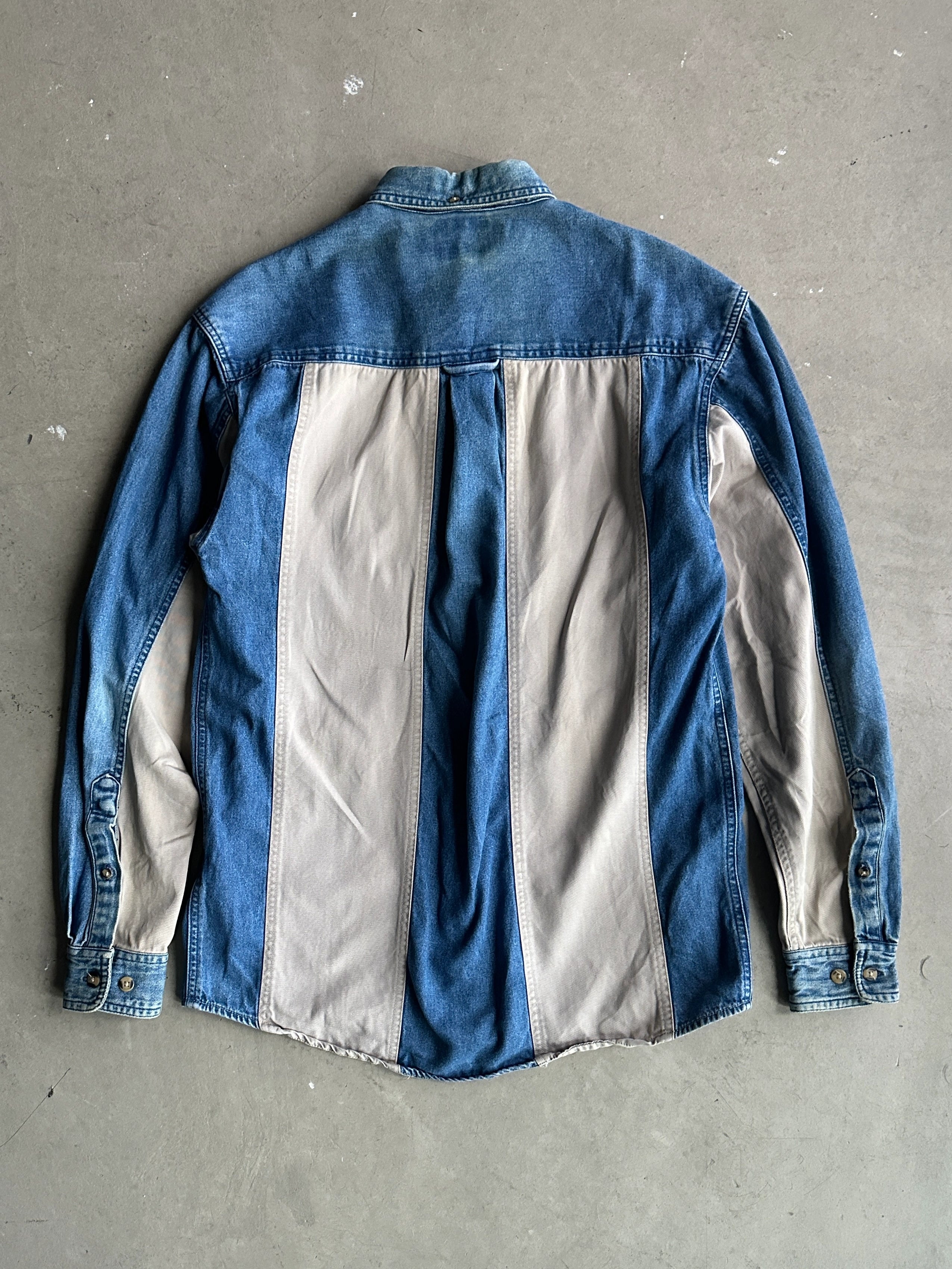 1980s PANELED DENIM LONG SLEEVE SHIRT