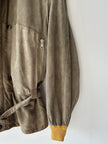 ITALIAN LABEL - 1980s LAYERED SUEDE JACKET WITH BELTED WAIST