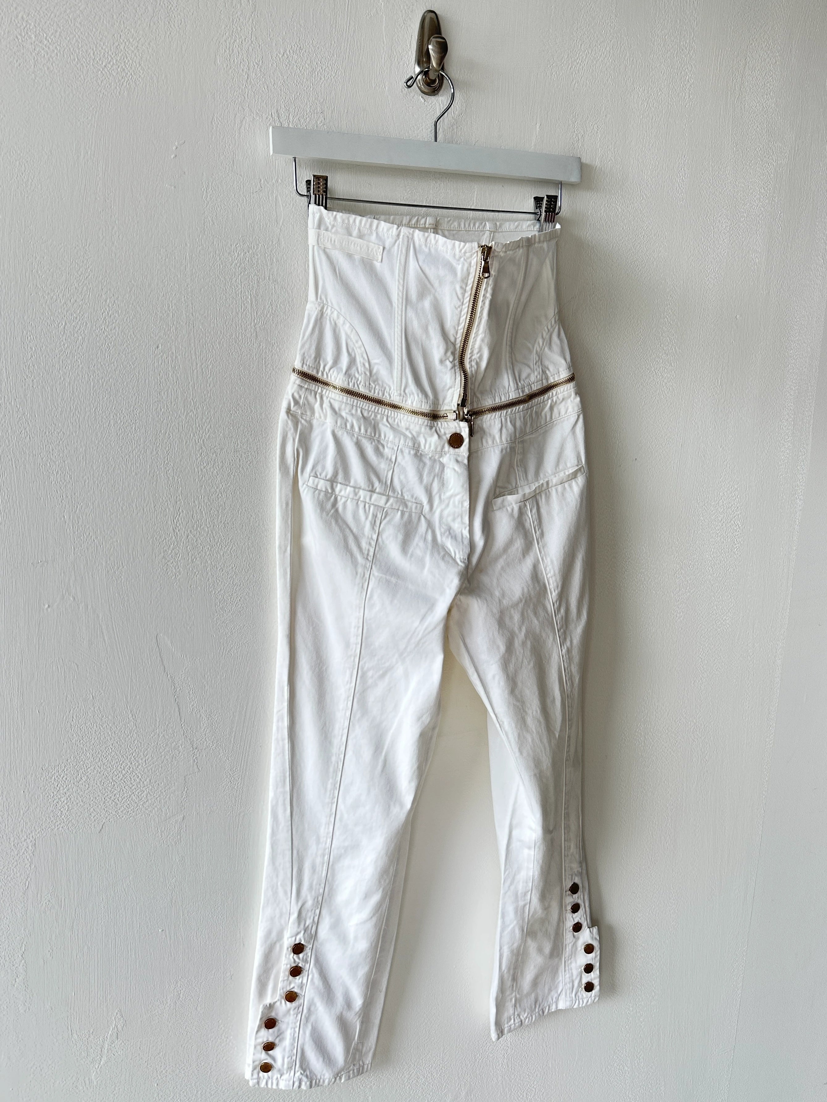 JIMMY TAVERNITI - 1990s CROPPED TROUSERS WITH ZIP OFF WAIST PANEL