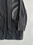 DIRK BIKKEMBERGS - S/S 2003 BELTED NECK JACKET WITH LEATHER FRONT PANEL