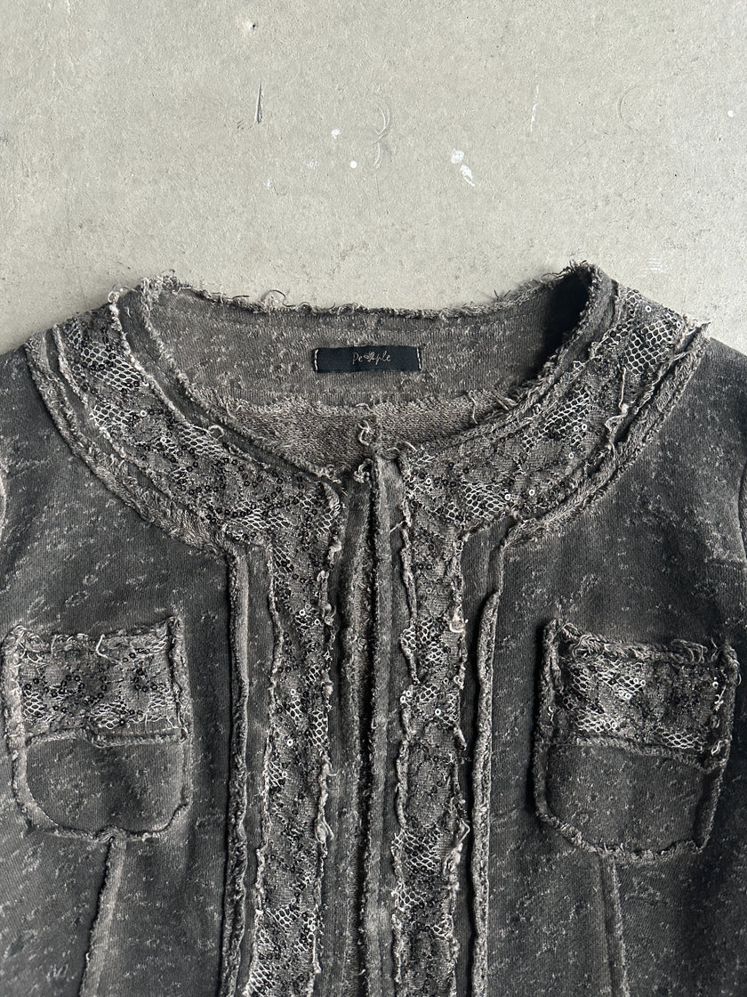 1990s OPEN CARDIGAN WITH SEQUIN DETAILS