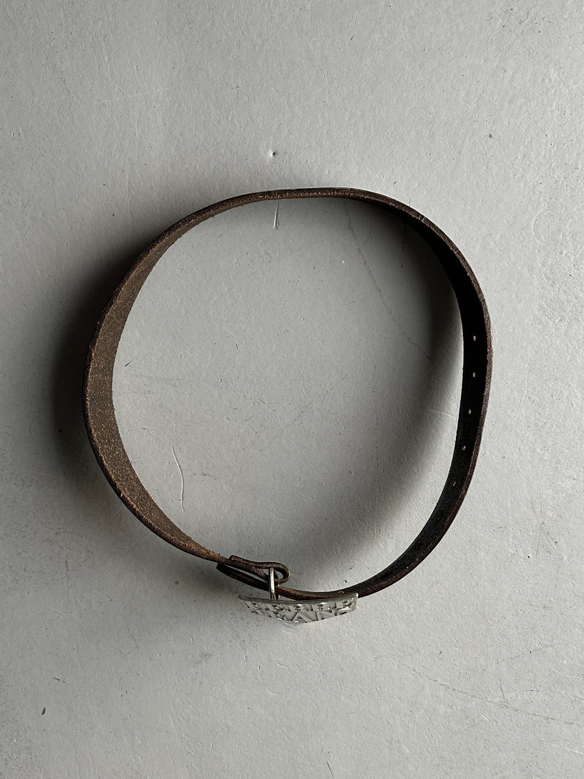 GIANFRANCO FERRÉ - 1990s OVERSIZED BUCKLE LEATHER BELT