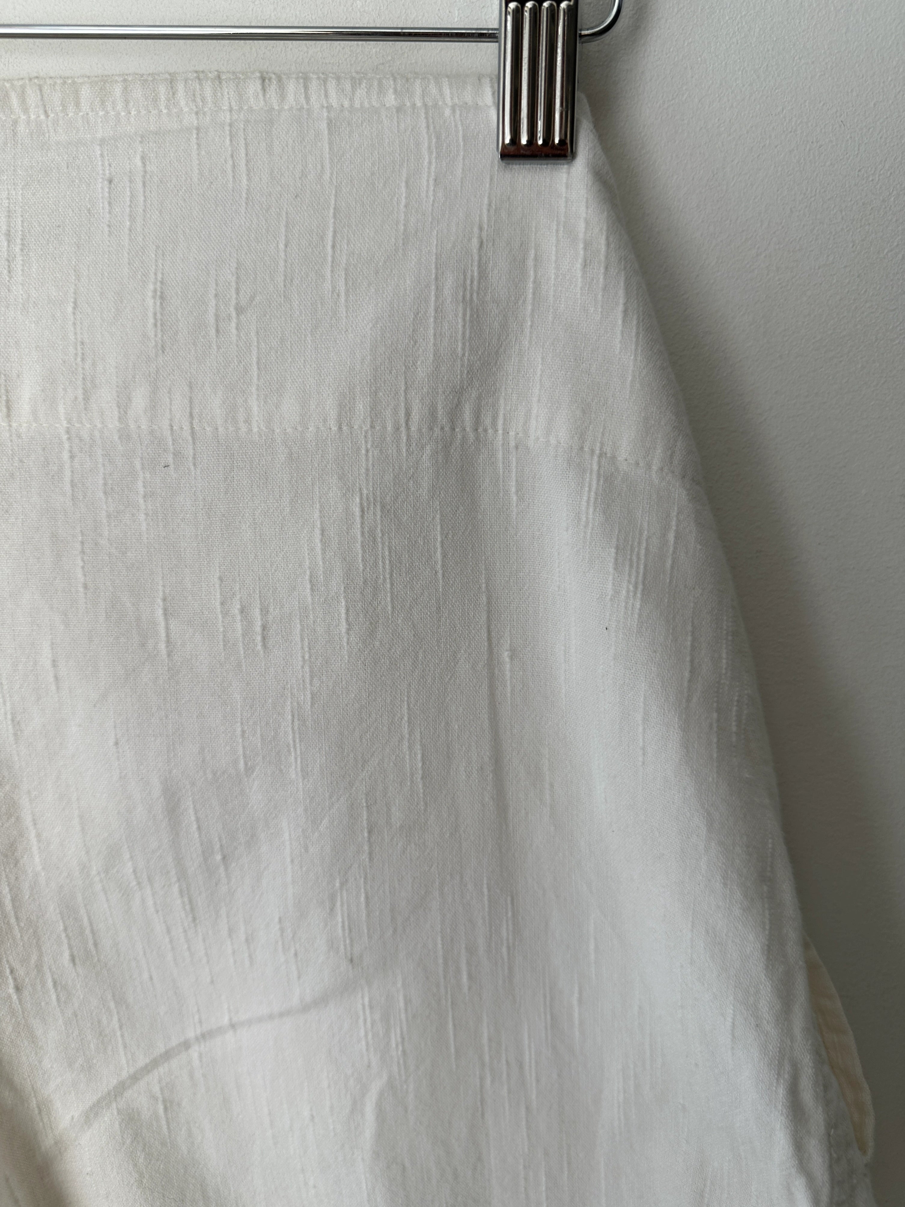 ISSEY MIYAKE PLANTATION - 1990s LINEN WRAP FRONT PANEL SHORTS