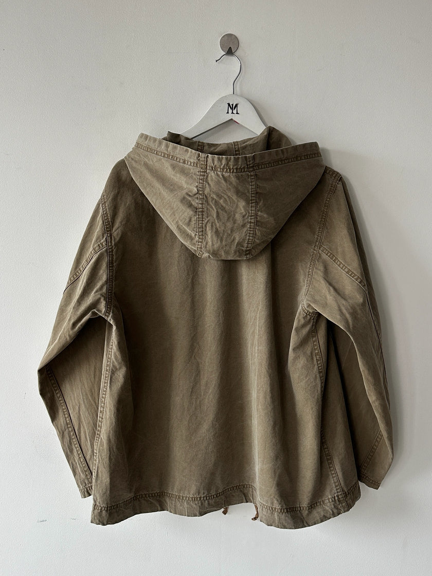 ISSEY MIYAKE HAI - 1980s COTTON HOODIE WITH FRONT POCKETS