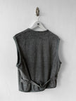 BYBLOS - 1980s RIBBED V NECK BUTTONED VEST TOP GILET