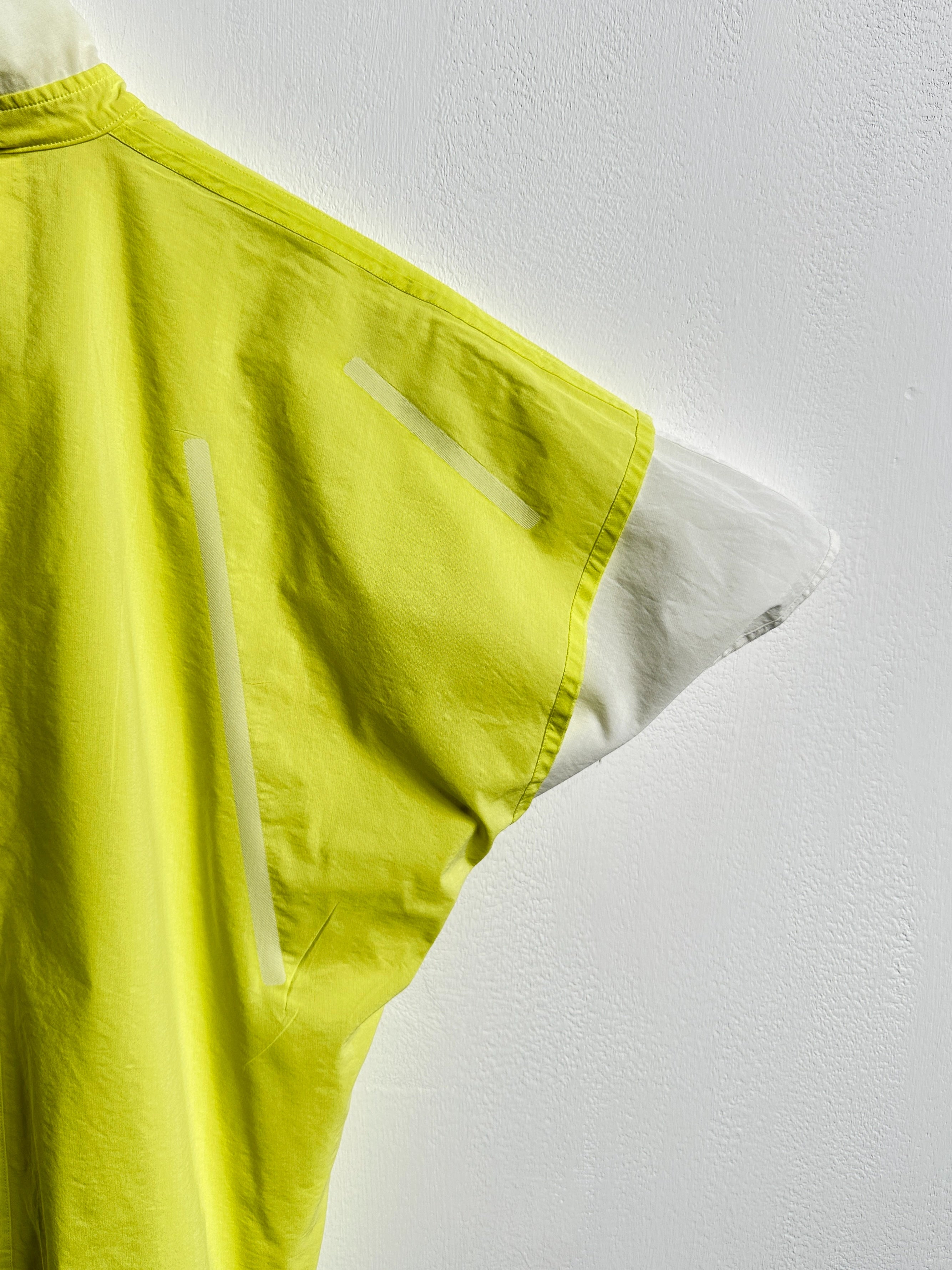 ISSEY MIYAKE - S/S 2014 LAYERED BLOUSE WITH CONTRASTING YELLOW INNERN LAYER