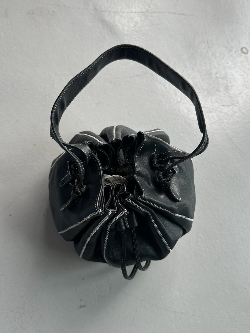 ENRICO COVERI - 1990s LEATHER BUCKET BAG