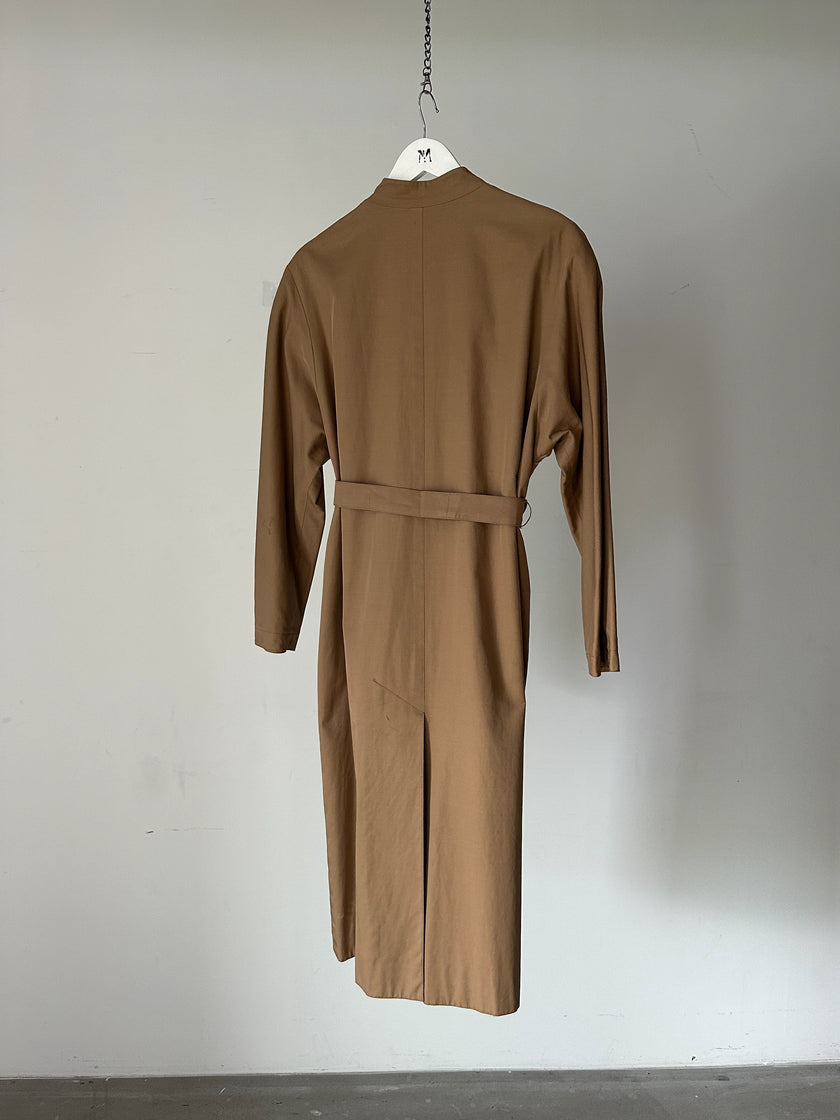 HERMÈS - 1970s MANDARIN COLLAR TRENCH COAT