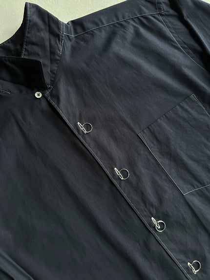 COMME DES GARÇONS- F/W 1990 LONG SLEEVE SHIRT WITH KEY RINGS CLOSURE