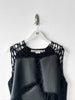COMME DES GARÇONS - F/W 2024 DECONSTRUCTED CROCHET VEST TOP WITH FAUX LEATHER APPLIQUÉS