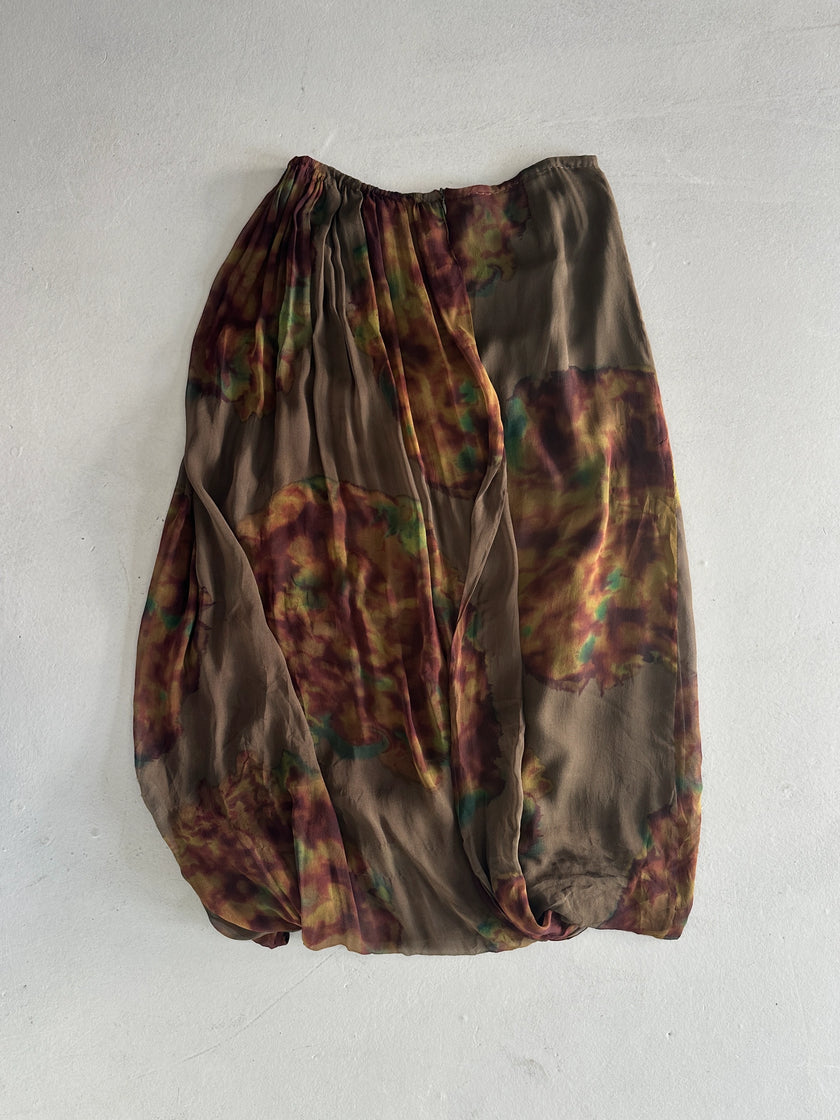 DRIES VAN NOTEN - 2000s PLEATED SILK SKIRT
