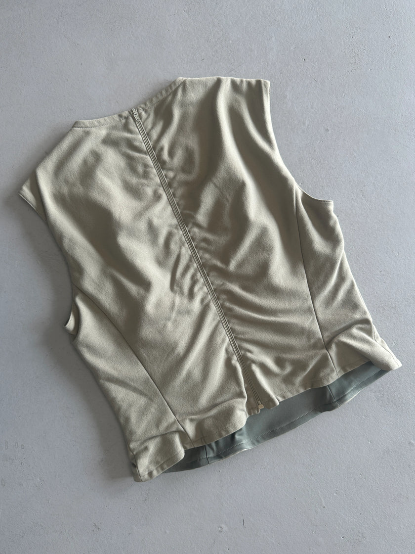EMPORIO ARMANI - 1990s ZIPPED BACK VEST TOP