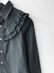 YOHJI YAMAMOTO Y'S - F/W 2016 SHIRT WITH RUFFLED YOKE OVER ONE SHOULDER AND BACK