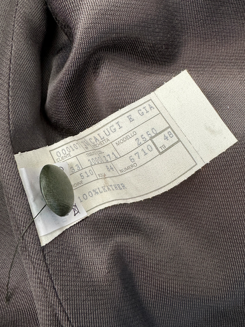 CALUGI E GIANNELLI - 1980s FROG MOTIFS LEATHER BUTTONED VEST GILET