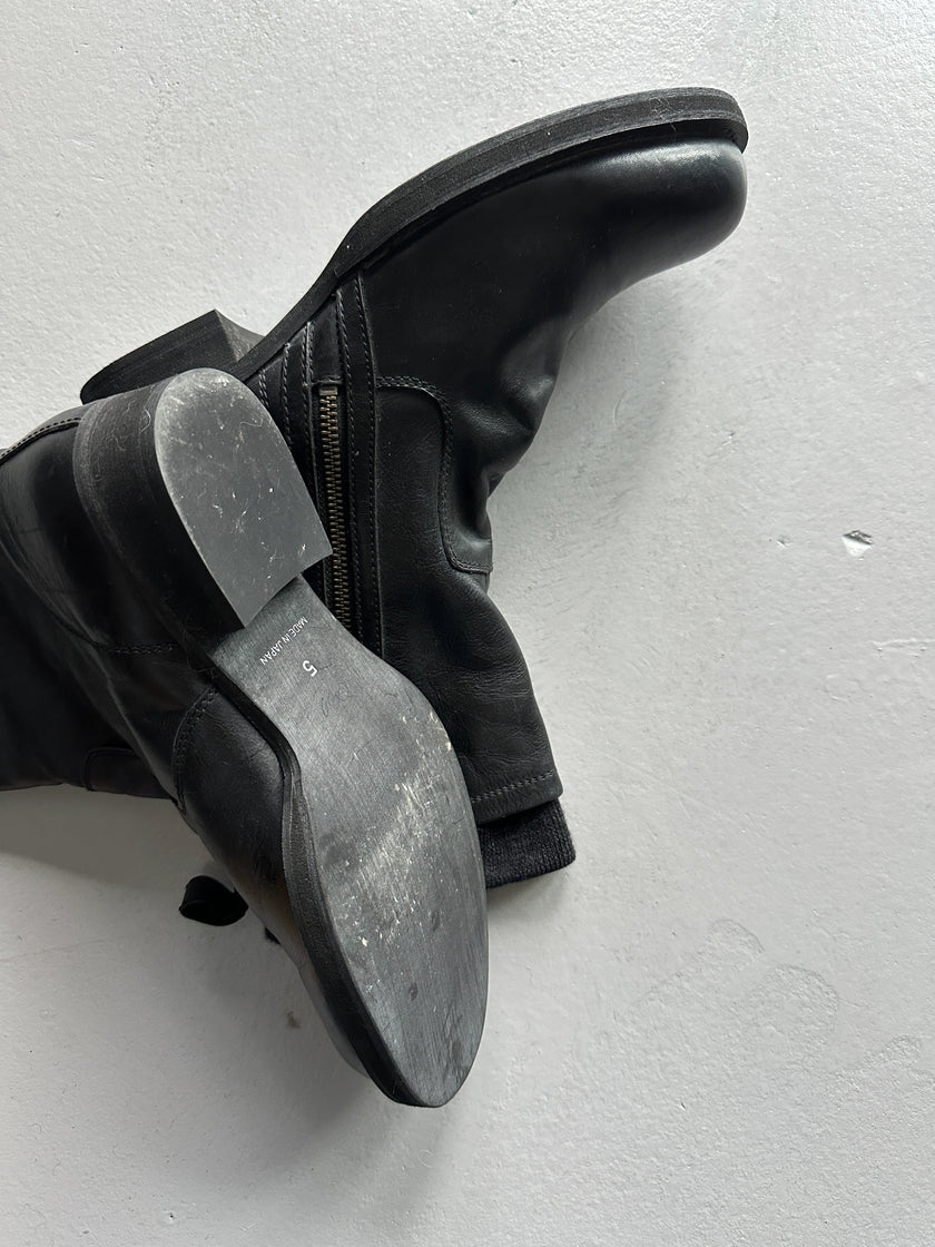 YOHJI YAMAMOTO Y's - 1990s MID CALF LEATHER BOOTS