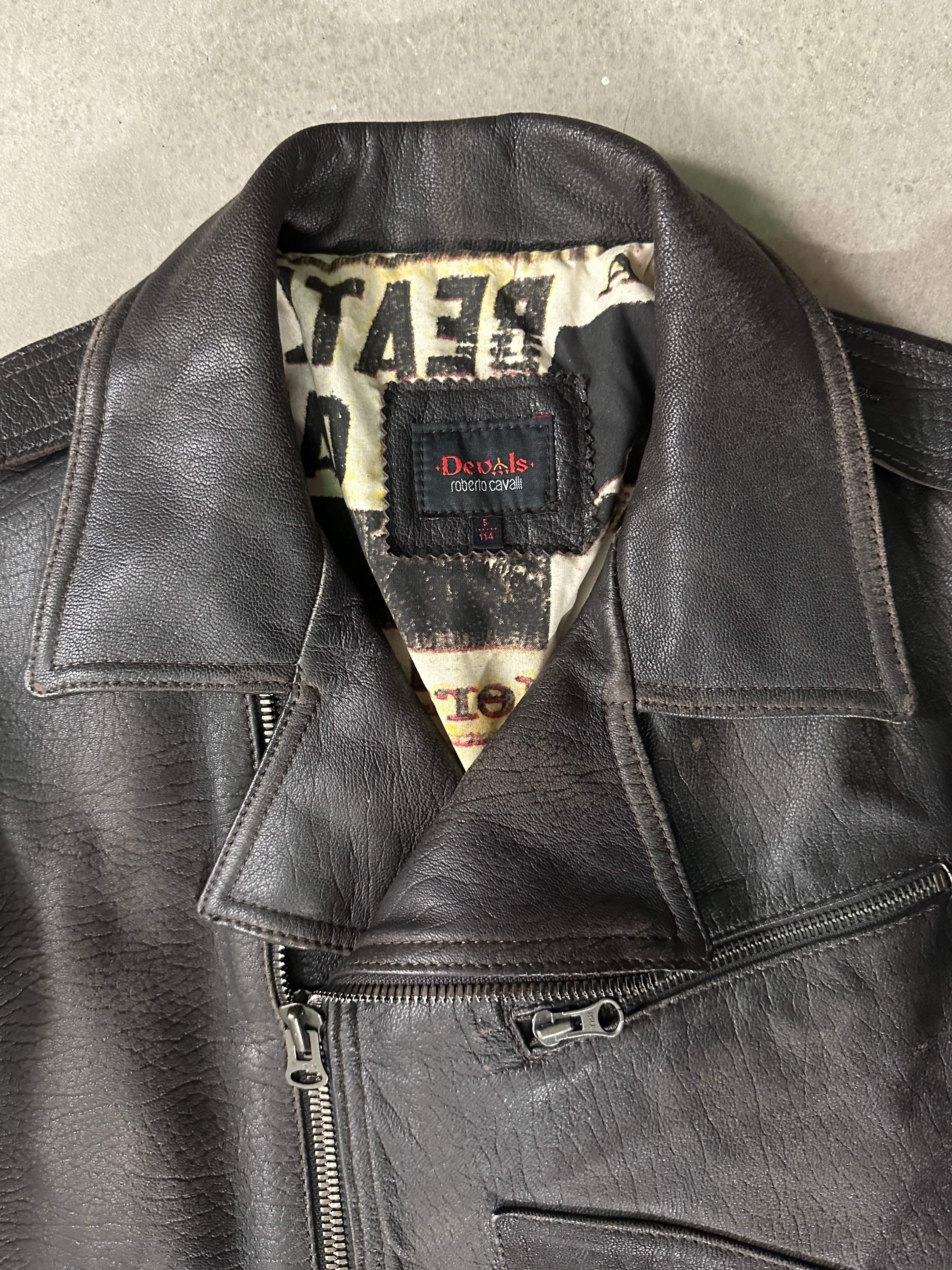 ROBERTO CAVALLI- 2004 LEATHER BIKER JACKET