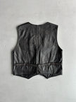 1980s STITCHED PANELING LEATHER VEST