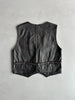 1980s STITCHED PANELING LEATHER VEST