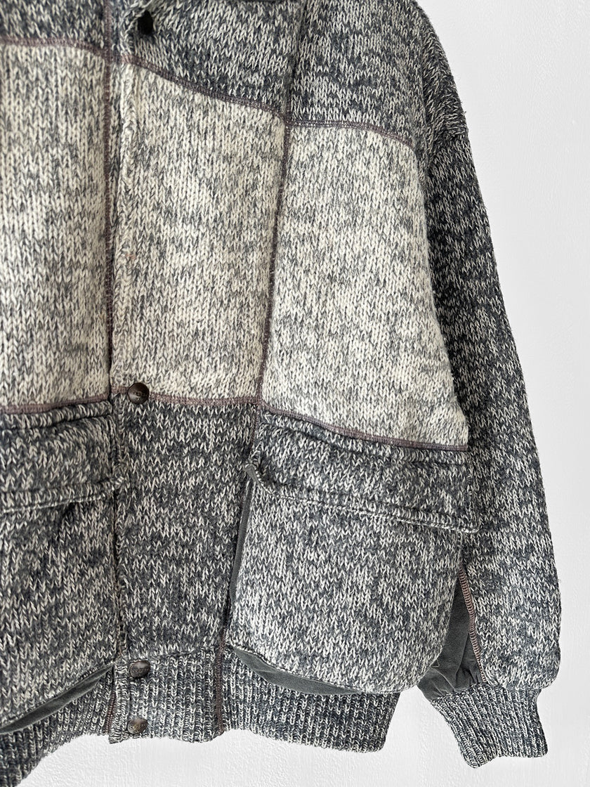 ICEBERG BY J.C. DE CASTELBAJAC - 1980s WOOL BOMBER JACKET WITH SHEARLING COLLAR