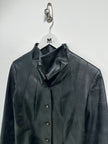 ISSEY MIYAKE - S/S 2006 FAUX LEATHER JACKET WITH SCULPTURAL NECK