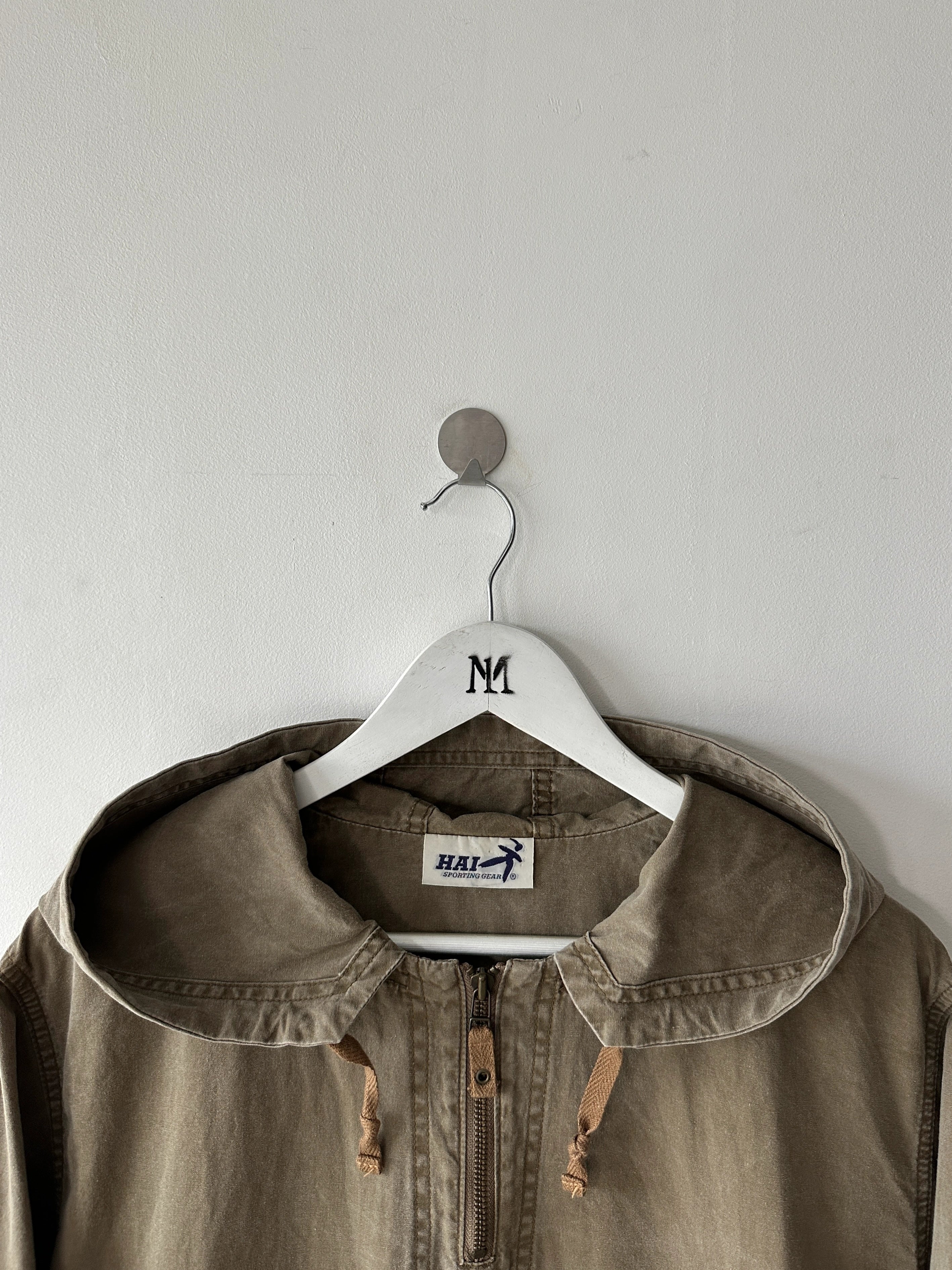 ISSEY MIYAKE HAI - 1980s COTTON HOODIE WITH FRONT POCKETS