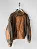 ITALIAN LABEL - 1980s WOOL BOMBER JACKET WITH LEATHER PANELS