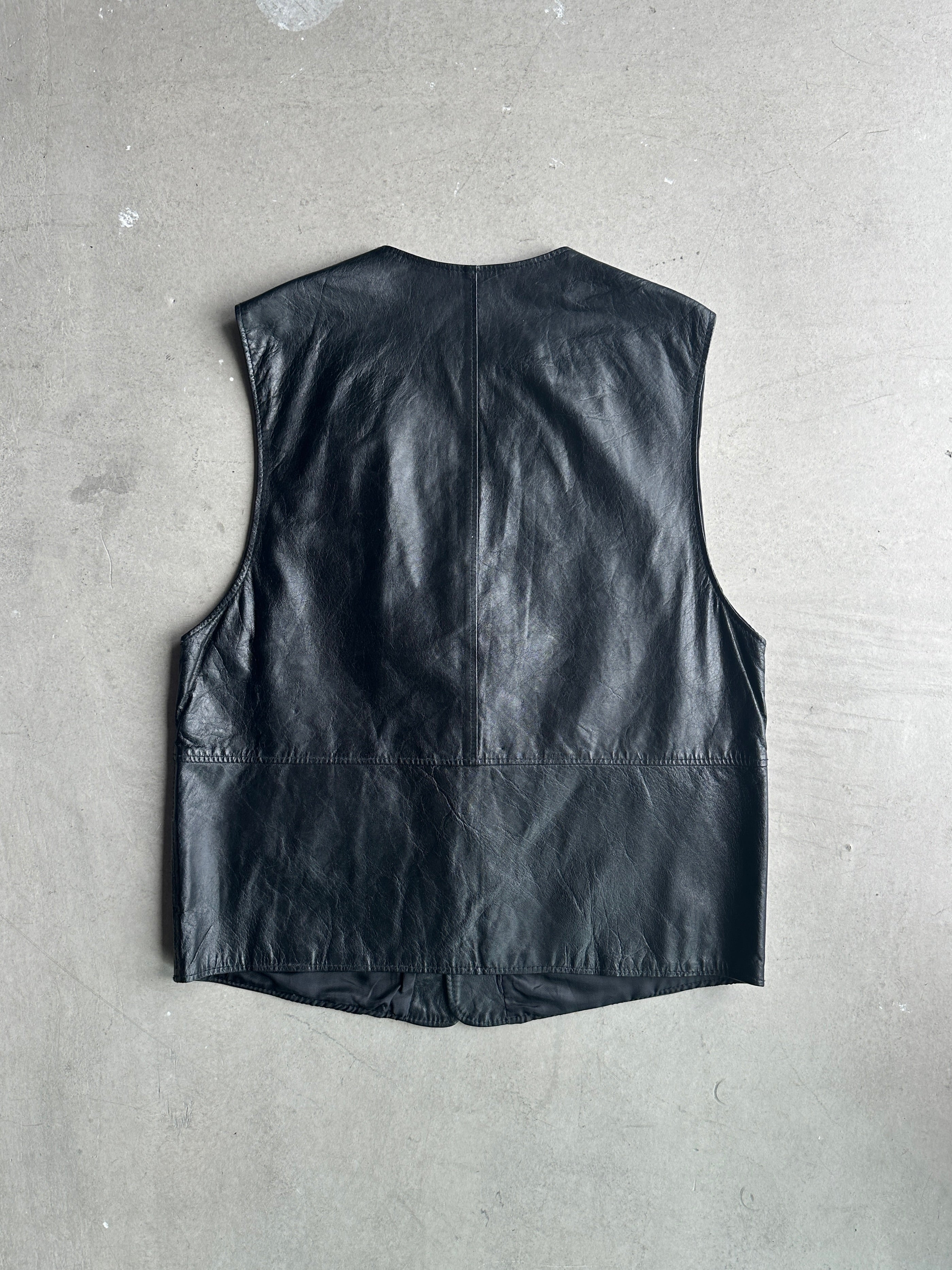 1990s LEATHER WAISTCOAT