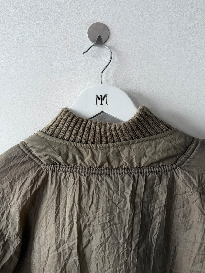1980s BOXY FIT NYLON JUMPER WITH KNITTED FUNNEL NECK