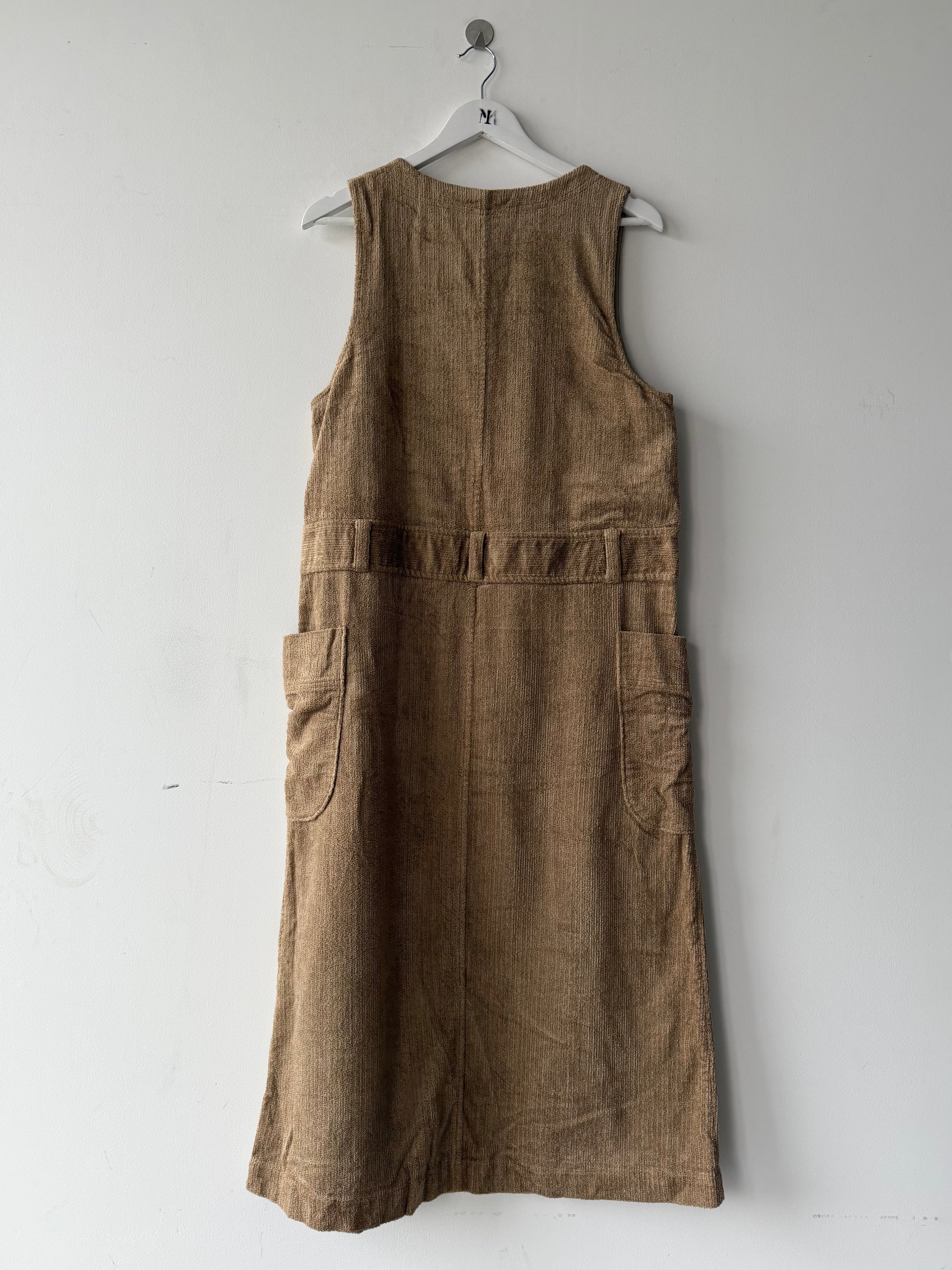 ISSEY MIYAKE HAI - 1980s MAXI DUNGAREE DRESS WITH OVERSIZED POCKETS