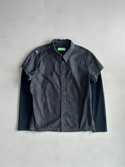 BIKKEMBERGS - 2000s LAYERED DENIM SHIRT