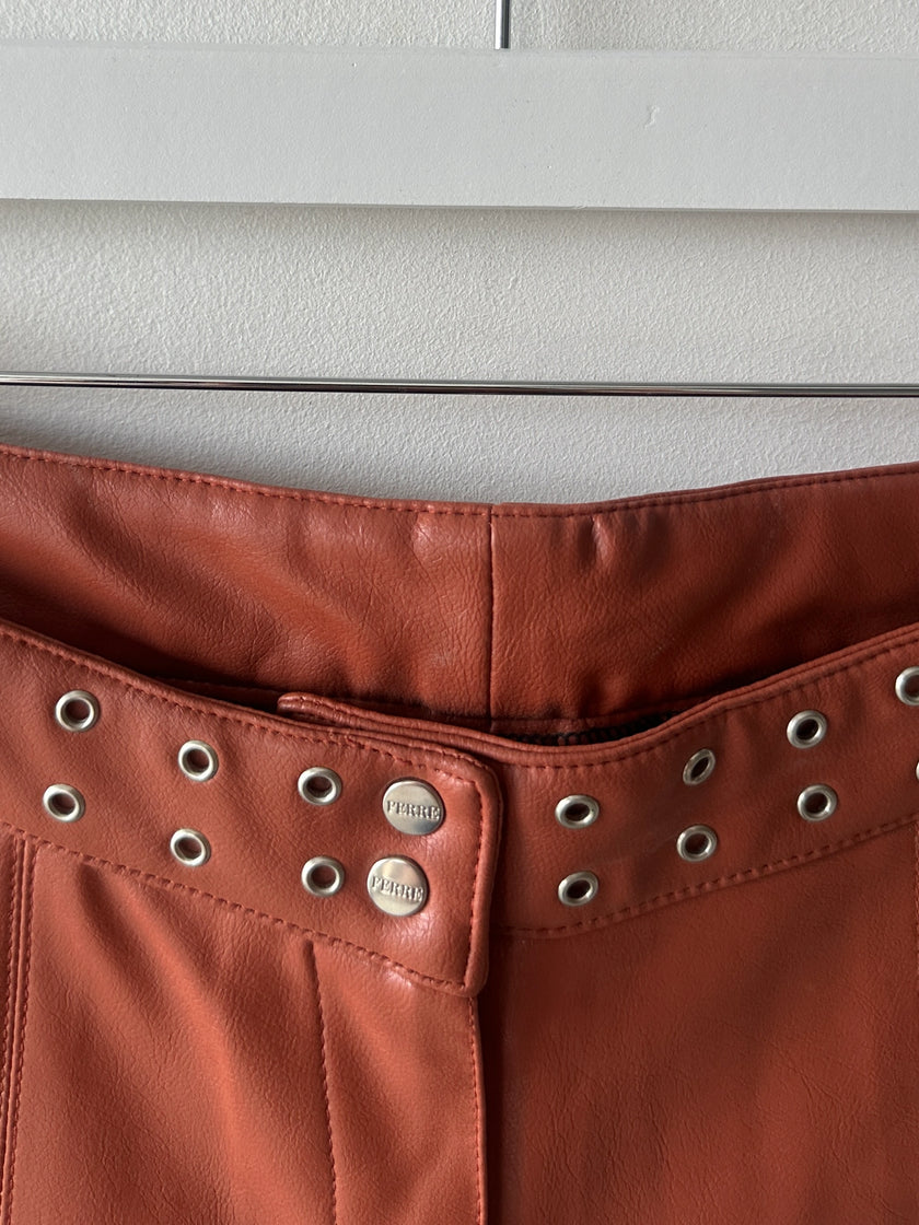 GIANFRANCO FERRÉ - early 2000s FAUX LEATHER TROUSERS