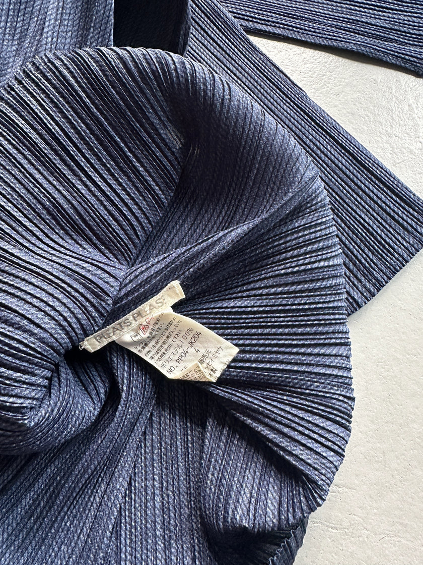 ISSEY MIYAKE PLEATS PLEASE - F/W 2004 HIGH NECK PLEATED LONG SLEEVE TOP