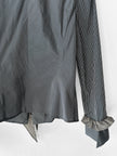 HIROKO KOSHINO - late 1990s PINSTRIPED BLOUSE WITH CASCADING RUFFLE DETAIL
