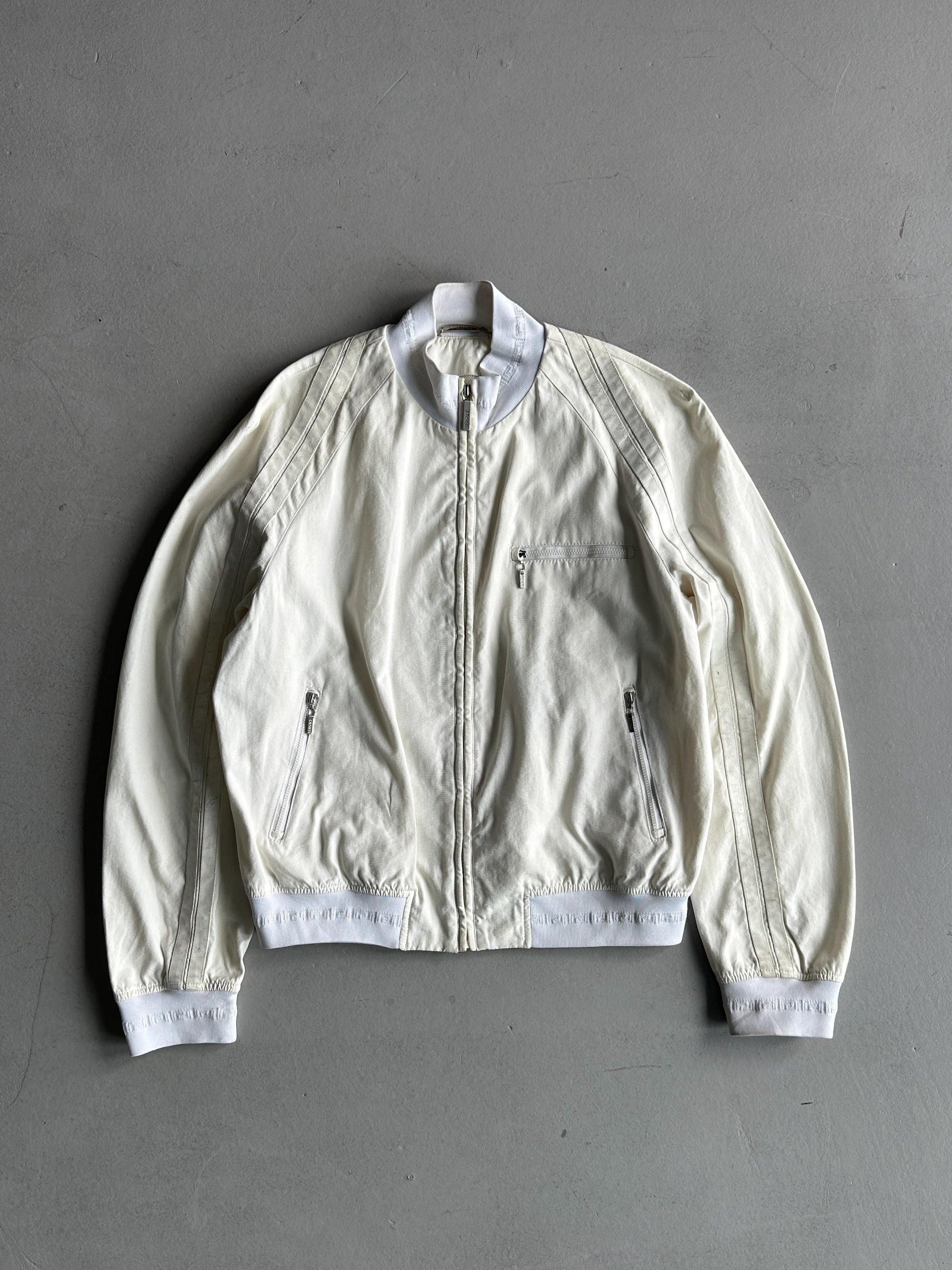 VERSACE - 1990s BOMBER JACKET WITH LEATHER PIPING