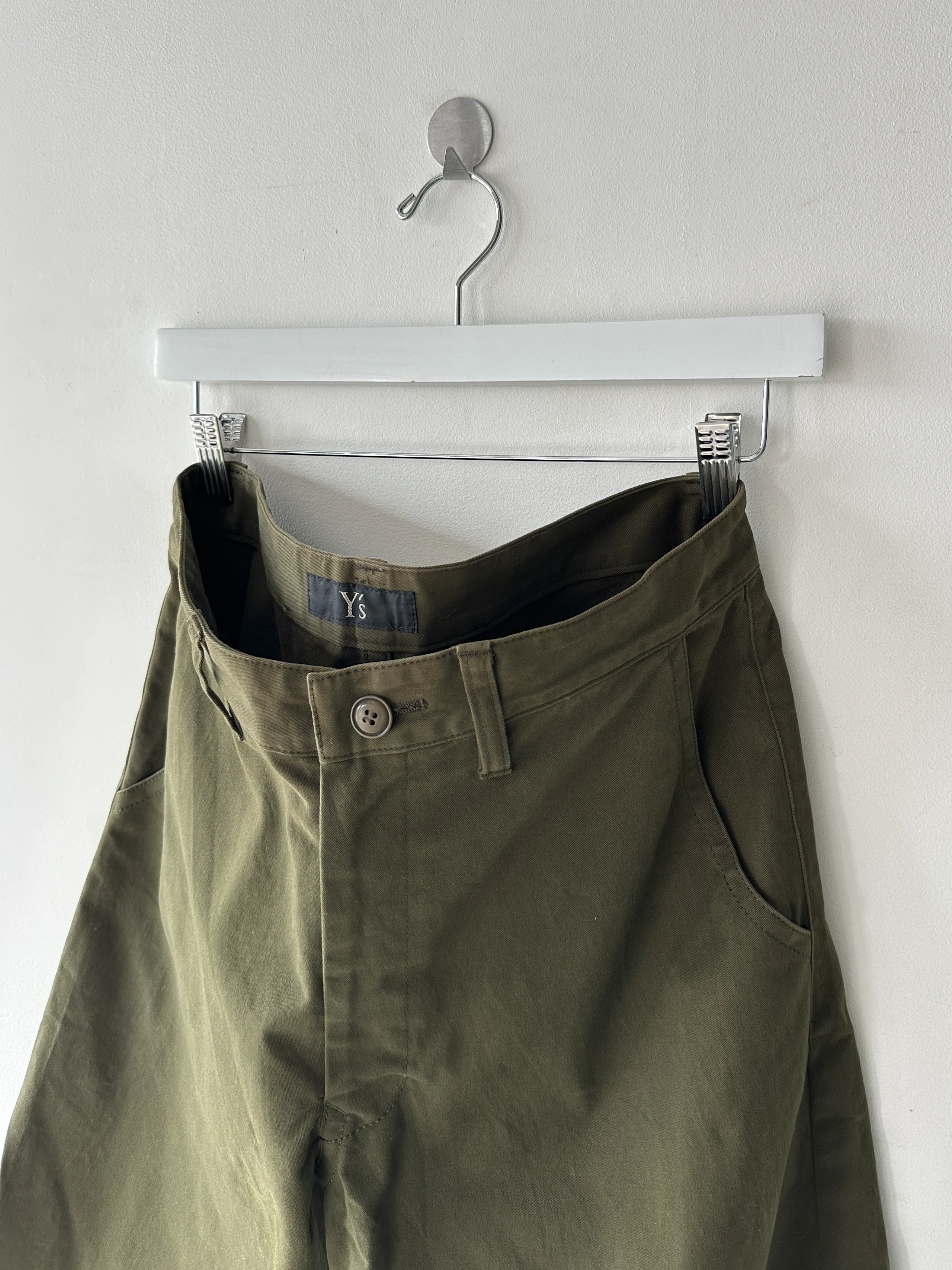 YOHJI YAMAMOTO Y'S - late 1990s CURVED LEG CAPRI TROUSERS
