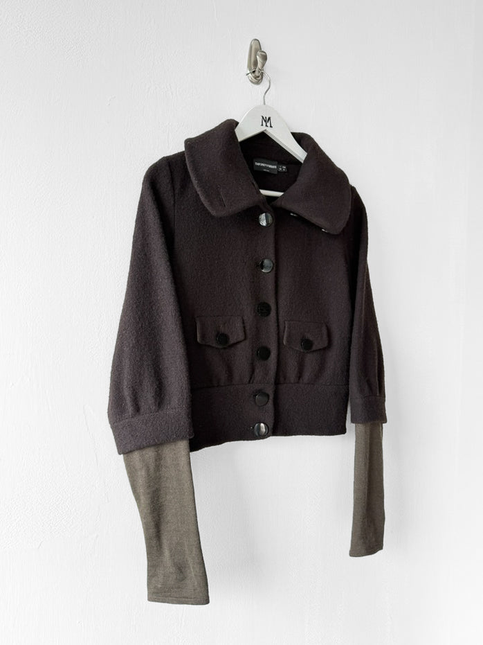 EMPORIO ARMANI - F/W 2015 WOOL JACKET WITH LAYERED SLEEVE