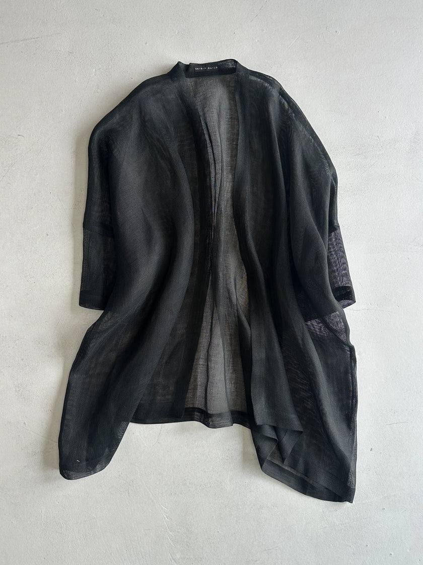 SHIRIN GUILD - 1990s CRISP MESH OPEN KIMONO