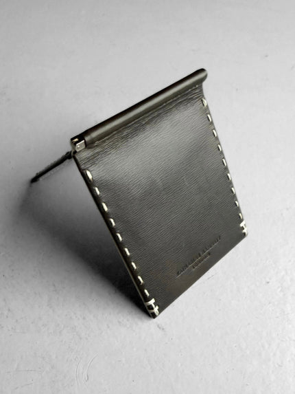 KATHARINE HAMNETT - 1990s LEATHER WALLET WITH STITCHING DETAILS