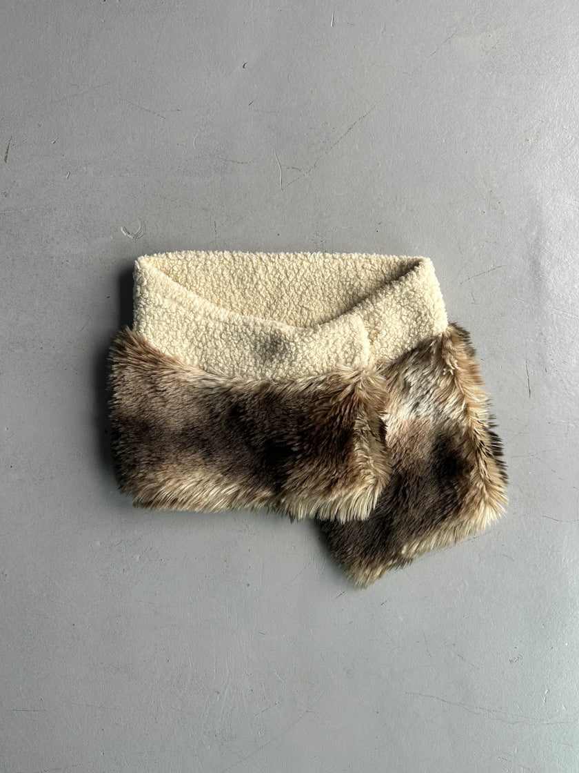 YOHJI YAMAMOTO Y's - A/W 2000 ARCHIVE MINI WRAP FUR SKIRT/COLLAR