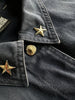 CLAUDE MONTANA - 1990s DECONSTRUCTED CROP FIT JACKET WITH STAR STUDS