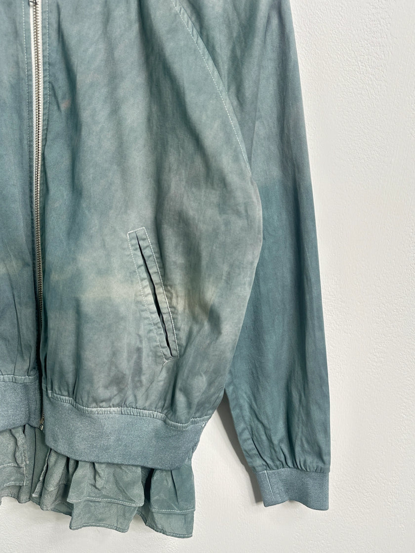 YOHJI YAMAMOTO Y'S - 1990s DYED BOMBER JACKET WITH SILK HEM AND BACK DETAIL