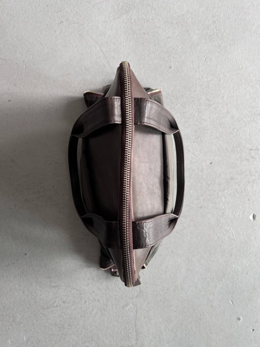 YOHJI YAMAMOTO Y'SACCS - 1990s 2 IN 1 LEATHER AND NYLON BAG