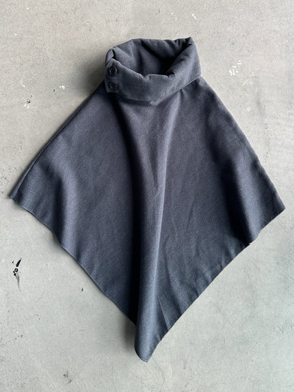 1990s WOOL FUNNEL NECK PONCHO CAPE