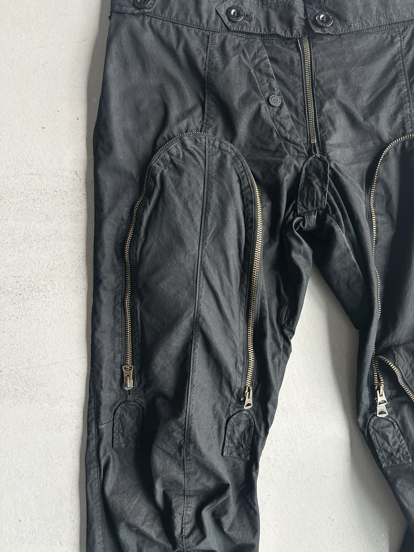 TAVERNITI - 1980s OVERSIZED MULTI POCKET AVANT GARDE TROUSERS