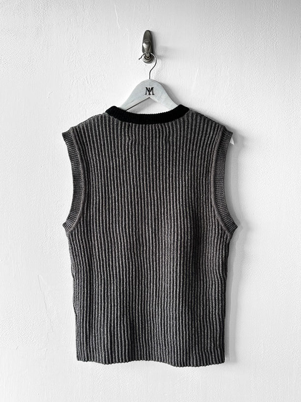 DIRK BIKKEMBERGS - F/W 2017 CHENILLE KNIT CREW NECK VEST TOP