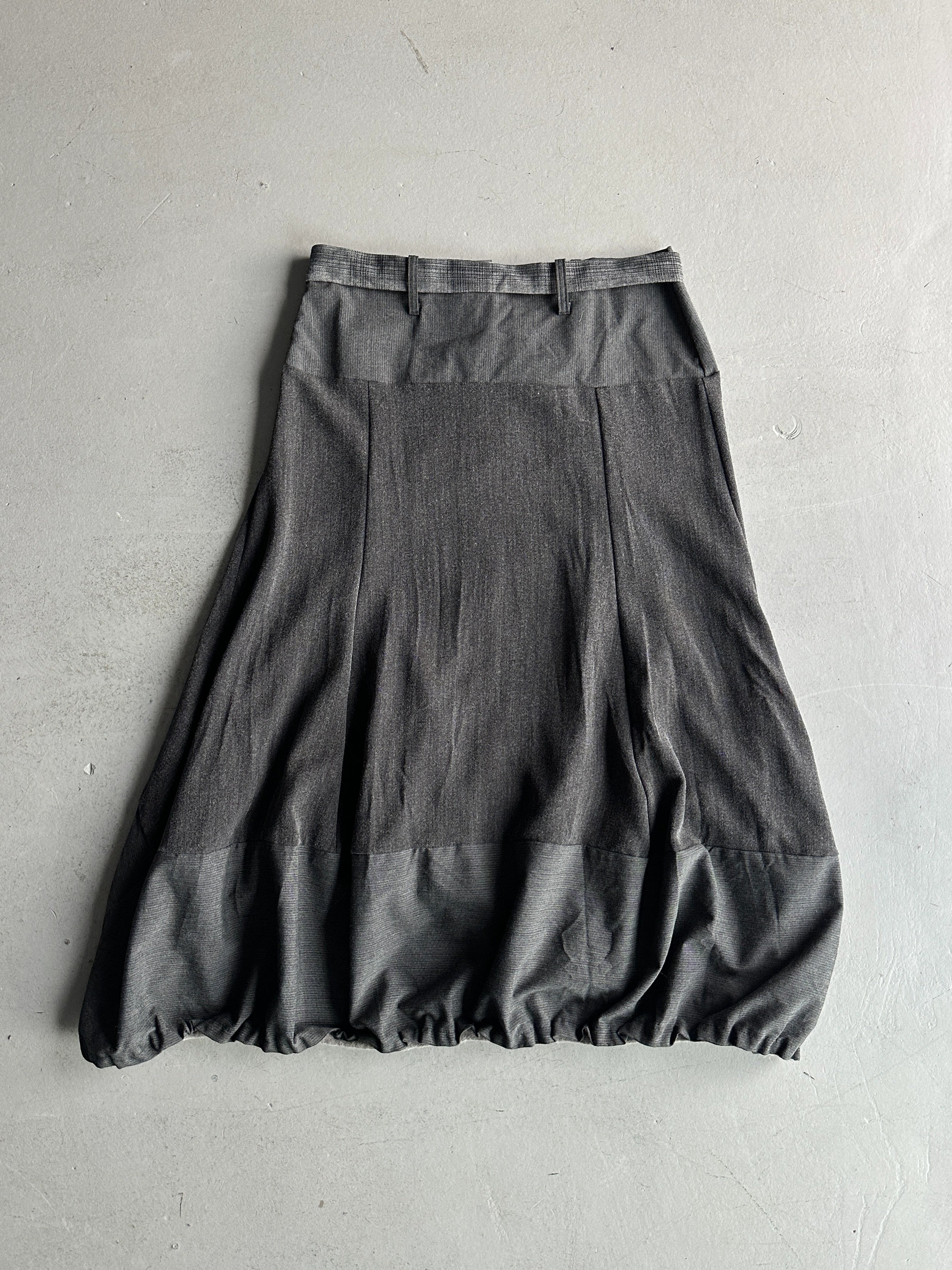 ITALIAN LABEL early 2000s ASYMMETRIC SKIRT WITH PUFFED HEM