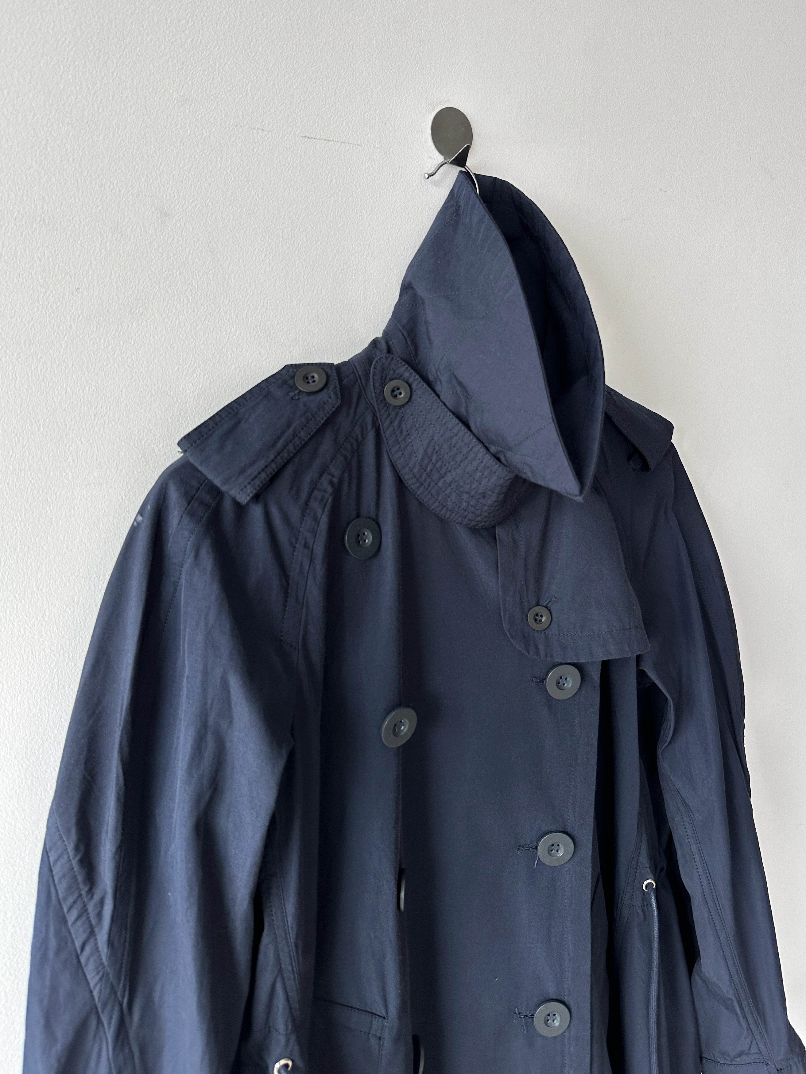 SACAI - S/S 2017 DOUBLE BREASTED TRENCH COAT WITH DRAWCORD GATHERED HEM